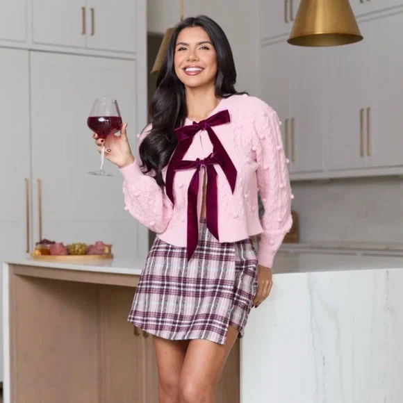 Plaid Pink and Gray Women's Skort - Picture 6 of 8